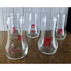 7UP The Uncola Vintage 70’s Upside Down Soda Pop Glass Set of 5